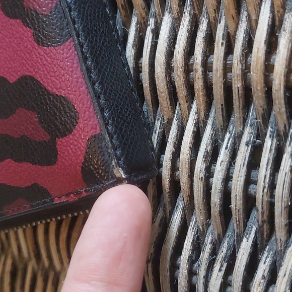 Coach Red and Black Leopard Print Wallet - Picture 9 of 13